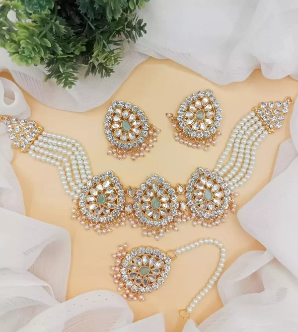 mint-8-2.webp Kundan choker set - Image 5