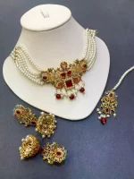 Noratan Jhumki choker set - Image 3