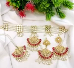 Pearl kundan choker set - Image 4
