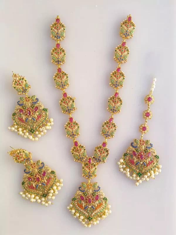 ruby-18.webp Indian jarao noratan maala set - Image 3