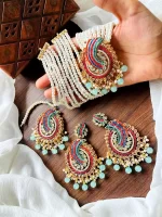 Noratan maala set with big teeka - Image 3