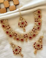 Zircon necklace set with teeka - Image 7