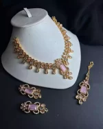 Zircon necklace set with teeka - Image 7