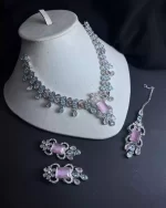 Zircon necklace set with teeka - Image 3