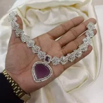 Zircon necklace set with teeka - Image 12