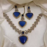 Zircon necklace set with teeka - Image 4