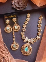 Zircon necklace set with teeka - Image 5