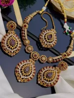 Elegant necklace set with teeka - Image 10