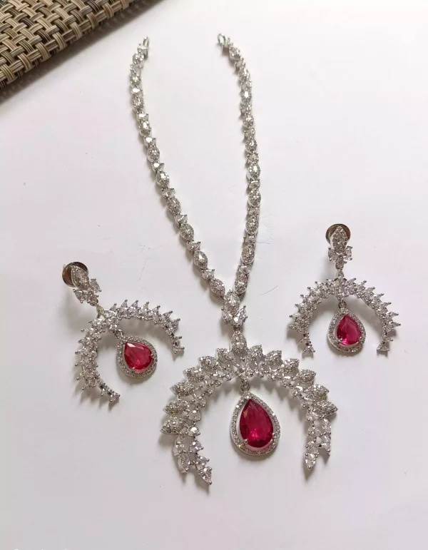 WhatsApp Image 2025-08-15 at 21.34.15_27d587d8 American  diamond necklace set - Image 3