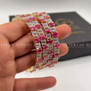 AMERICAN DIAMOND BANGLES SET