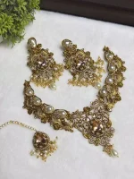 MOP necklace set with teeka - Image 4