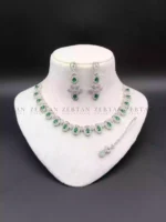 AD zircon necklace set with teeka - Image 3