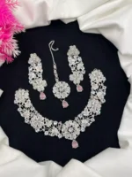 Zircon necklace set with teeka - Image 9