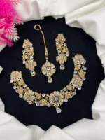 Zircon necklace set with teeka - Image 4
