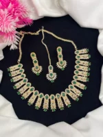 AD zircon necklace set with teeka - Image 5