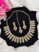 AD zircon necklace set with teeka - Image 2