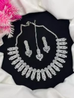 AD zircon necklace set with teeka