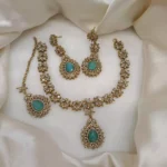 Zircon necklace set with teeka - Image 3
