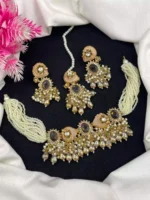 Pearl crush stone choker set - Image 5