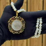 Calligraphy pendant with maala