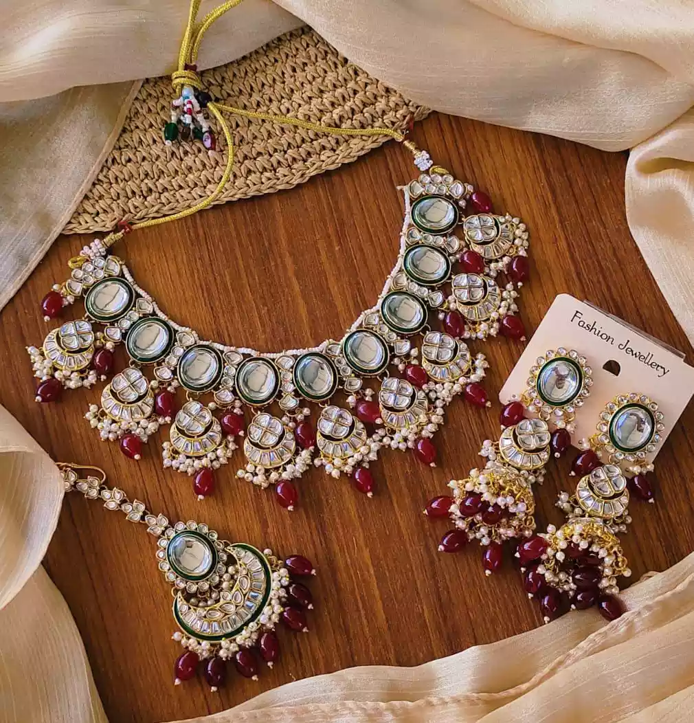 IMG-20250712-WA0037.webp Jaipuri kundan necklace set - Image 1