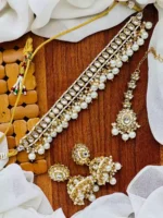 Kundan choker set with teeka - Image 6