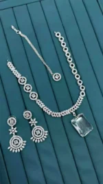 American diamond necklace set with teeka