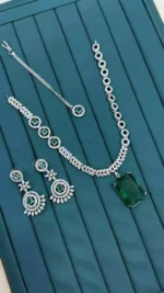 American diamond necklace set with teeka - Image 6