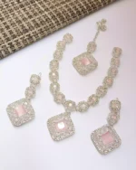 Zircon necklace set with teeka - Image 2