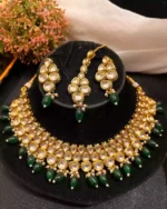 Indian kundan bridal set with back meenakari - Image 5