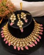 Indian kundan bridal set with back meenakari - Image 4