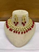 Indian kundan set with back meena - Image 5