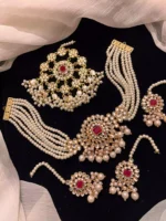 Kundan choker set with jhumar
