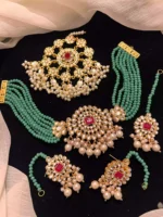 Kundan choker set with jhumar - Image 4