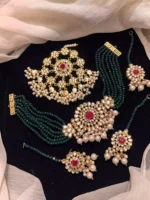 Kundan choker set with jhumar - Image 3