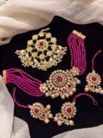 Kundan choker set with jhumar - Image 2