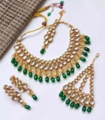 Indian kundan set with back meenakari - Image 4