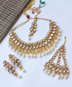 Indian kundan set with back meenakari - Image 5