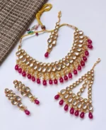 Indian kundan set with back meenakari