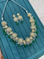 Uncut kundan necklace set - Image 4