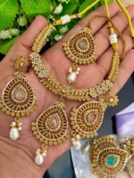 Gold plated designer necklace set - Image 6
