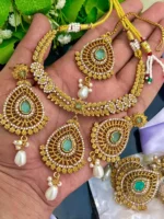 Gold plated designer necklace set - Image 4