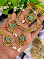 Gold plated designer necklace set - Image 5