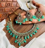 Zircon necklace set with teeka - Image 7