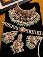 Kundan bridal set with sheesh patti - Image 4