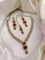 Zircon necklace set with teeka - Image 6