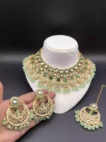 Indian kundan bridal set with teeka - Image 6