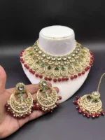 Indian kundan bridal set with teeka - Image 4