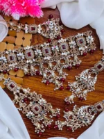 Kundan bridal set with jhumar - Image 4