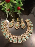 Pure zircon necklace set with teeka - Image 6